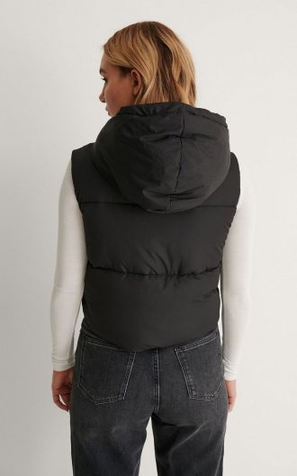 Short Padded Beige Vest