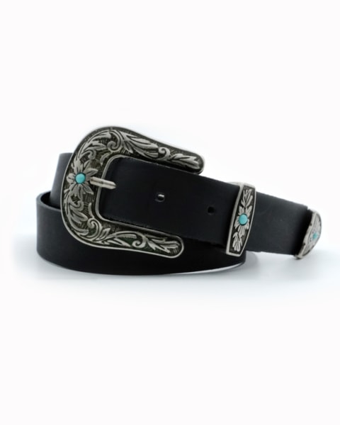 JULIANA BLACK LEATHER BELT